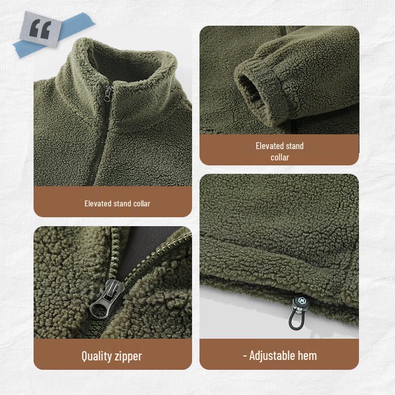 Jeanswest Men's Double-Sided Fleece Stand-Collar Jacket