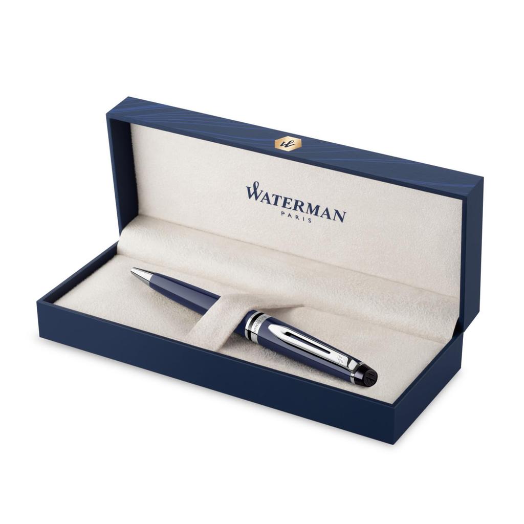 WATERMAN Expert Essential Blue CT Ballpoint Fine Gift Premium Officially Product Number 2214318 Pen, Nib, Oil-Based, Boxed, Quality, Imported,