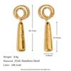 MamacitaSlay Creative 18K Gold Plated Stainless Steel Spiral Earrings, Popular Waterproof Jewelry Women's Charm Earrings Gift
