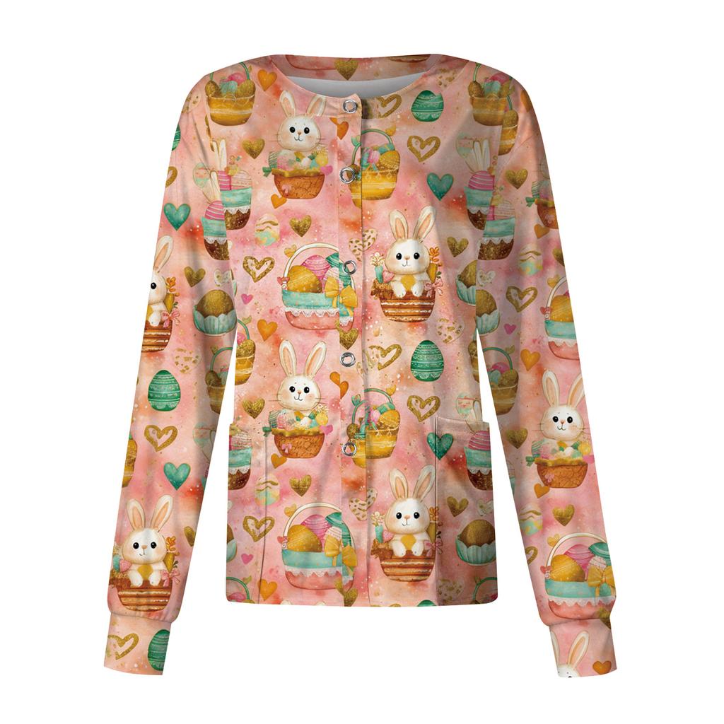 Women's Casual Long Sleeve Single Breasted Printed Dry- Top