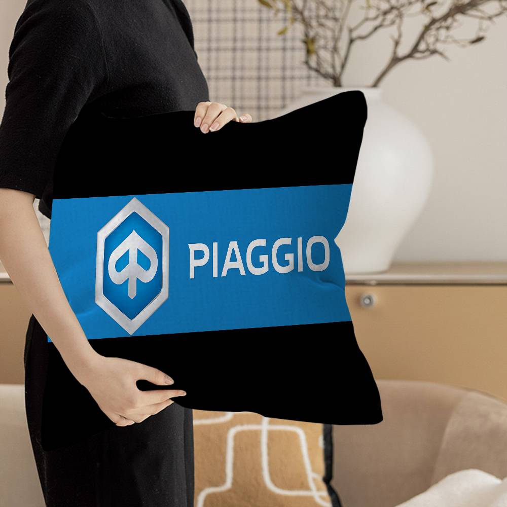 P-Piaggio Logo Pillow Covers Cartoon Sofa Decorative Home Double-sided Printing Short Plush Cute Cushion Cover