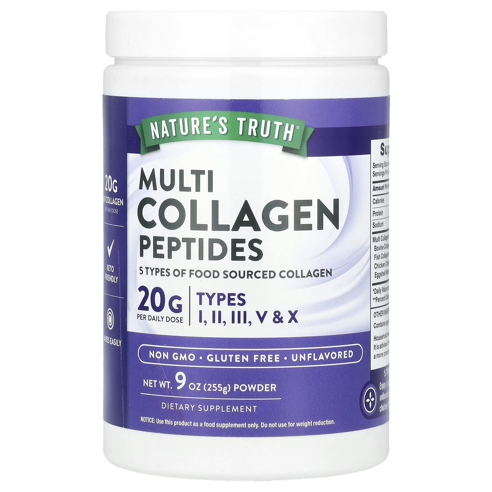 

Nature S Truth, Multi Collagen Peptide Powder, Unflavored, 255G(9Oz)