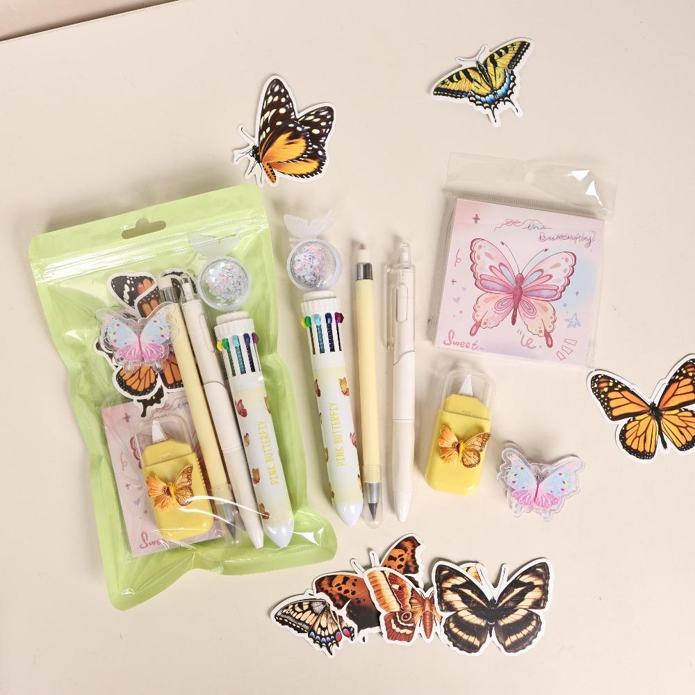 Complete Stationery Stationery Kit Dreamy Butterfly Theme Ballpoint Pen Gel Pen  School Supplies