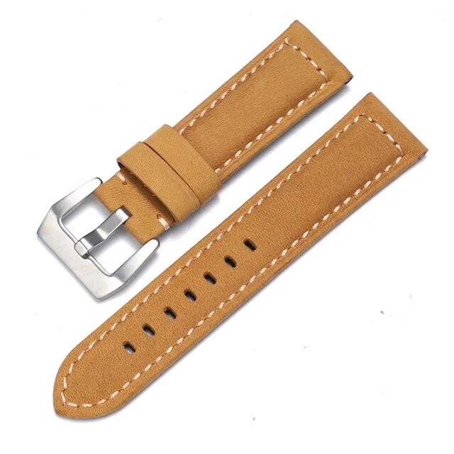 For Panerai Watch Strap Genuine Leather Band Men's Women's Original PAM111/441/312 Crazy Horse Belt 18mm 20mm 22mm 24mm 26mm Samsung Watch HUAWEI