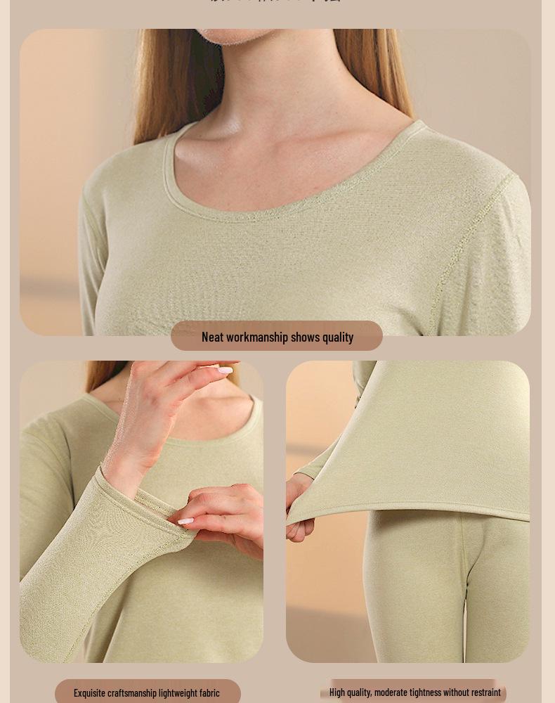 Men's and Women's Plus Velvet Thermal Underwear Set - Cashmere Silk Autumn Winter Base Layer