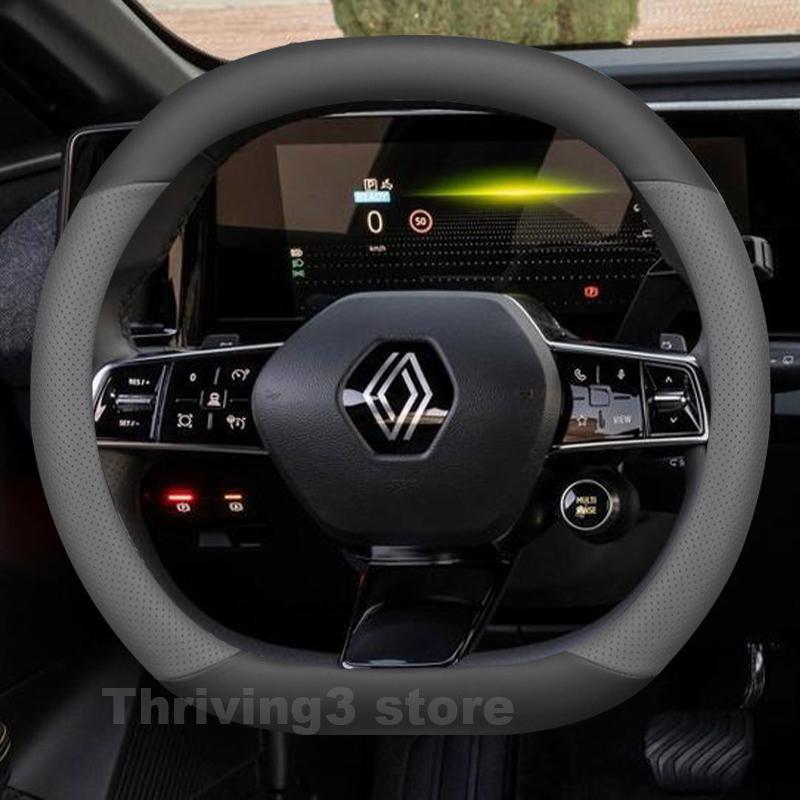 DAPO3 Leather Car Steering Wheel Cover For Renault Austral E-tech Hybrid 2022-2026 Auto Steering Wheel Renault Austral Accessories
