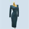 French Retro Design Long Overknee Sweater Dress Silm Slimming and Tight Hip Knitwear Dress Female Fall and Winter