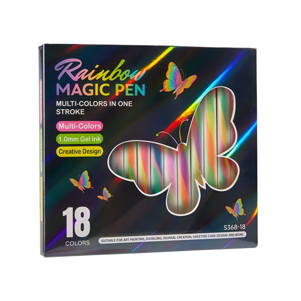 6/18Pcs Rainbow Magic Pens Multi-Color Pen Set Gradient Pens For Journaling Usedfor Art Drawing, Doodling, Greeting Card Diy