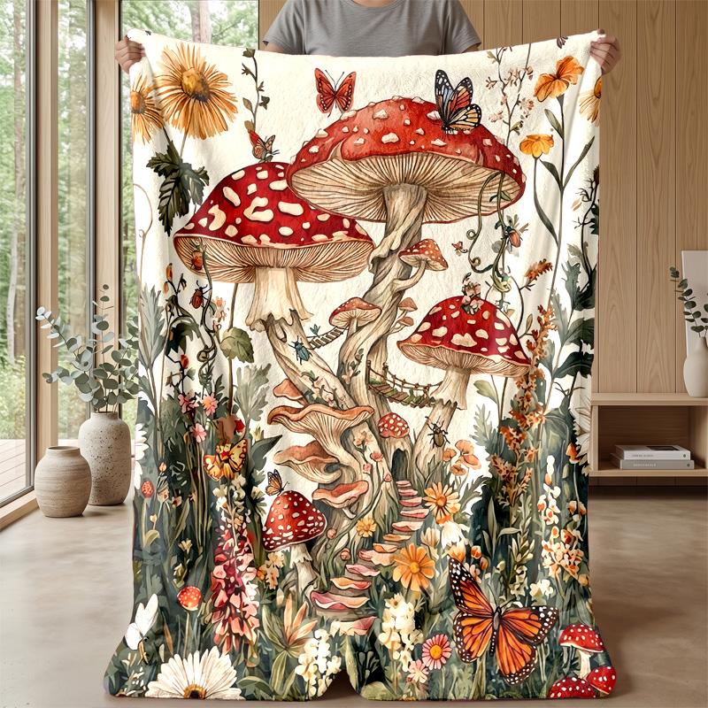 Moonlit Butterfly Magic Theme Blanket Lightweight Warm Flannel Blanket Decorative Throw Blanket for Home Decoration