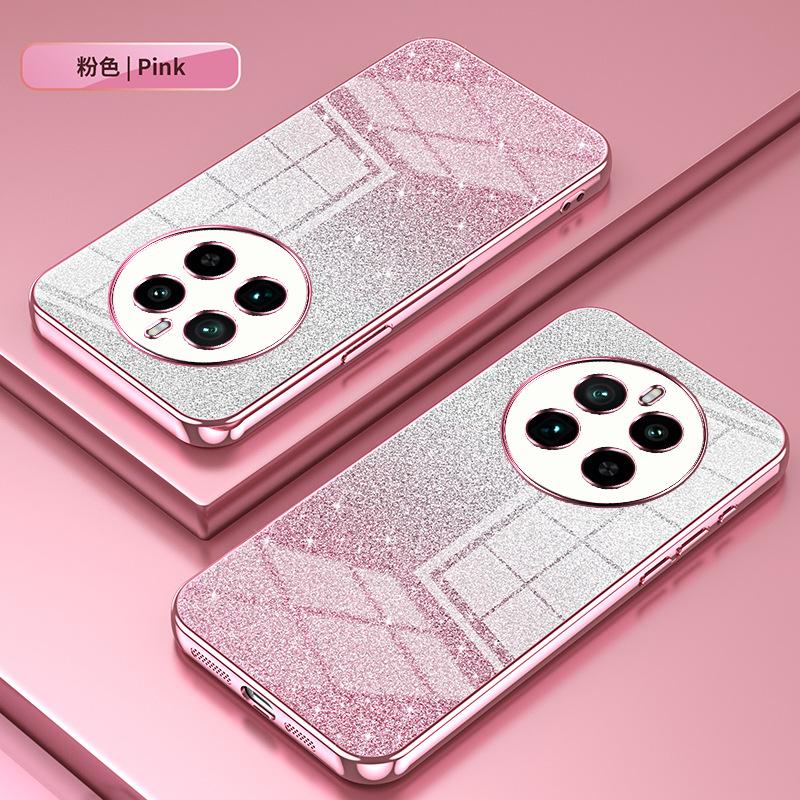 Applicable To OPPO Realme14Pro + Electroplated Glitter Mobile Phone Case True Me GT7 Transparent NEO8 Protective Case