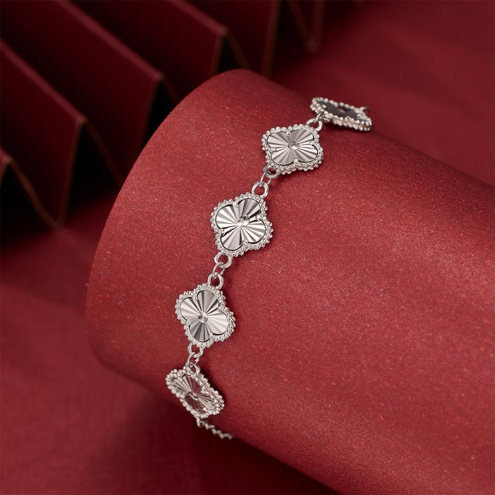 Lucky Four-leaf Clover Bracelet - Laser Glitter Fashion Jewelry for Women