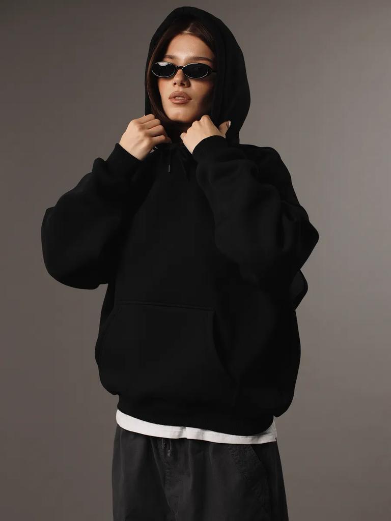 Men's Women's Oversized Y2k Unprinted Hoodies Couple's Streetwear Loose Sweatshirt Harajuku Hip Hop Female Male Comfortable Tracksuit