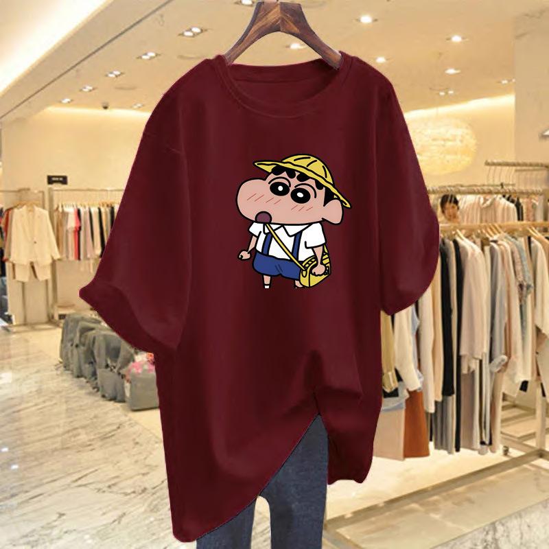 Cotton Printed Short-sleeved T-shirt for Women's Summer New Loose Large-size Cartoon Top Bottoming Shirt for Women