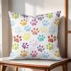 Paw Pattren Cushion Cover Natural Linen Organic Fabric DoubleSided Printing Couch Pillow Covers Home Decor