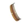 Minimalist Style Ribbed Stainless Steel Bangle 18K Gold Plated with Square Shell Inlay
