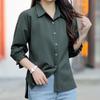 Summer loose women's shirt Korean version solid color slim fit women's shirt half sleeved thin breathable top women's outdoor wear