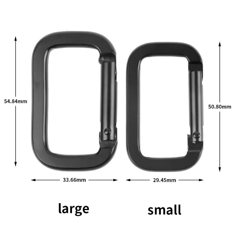 Carabiner Buckle Square-Ring Spring Carabiner Snap Hook Clip Keychain Outdoor Backpack Pendant Buckle Camping Outdoor Tools