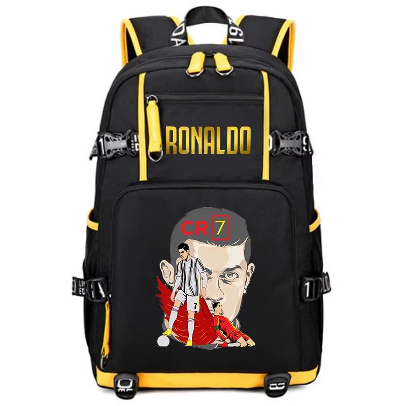Football Star Peripheral Personality Print Youth Backpack Large Capacity Student Bag