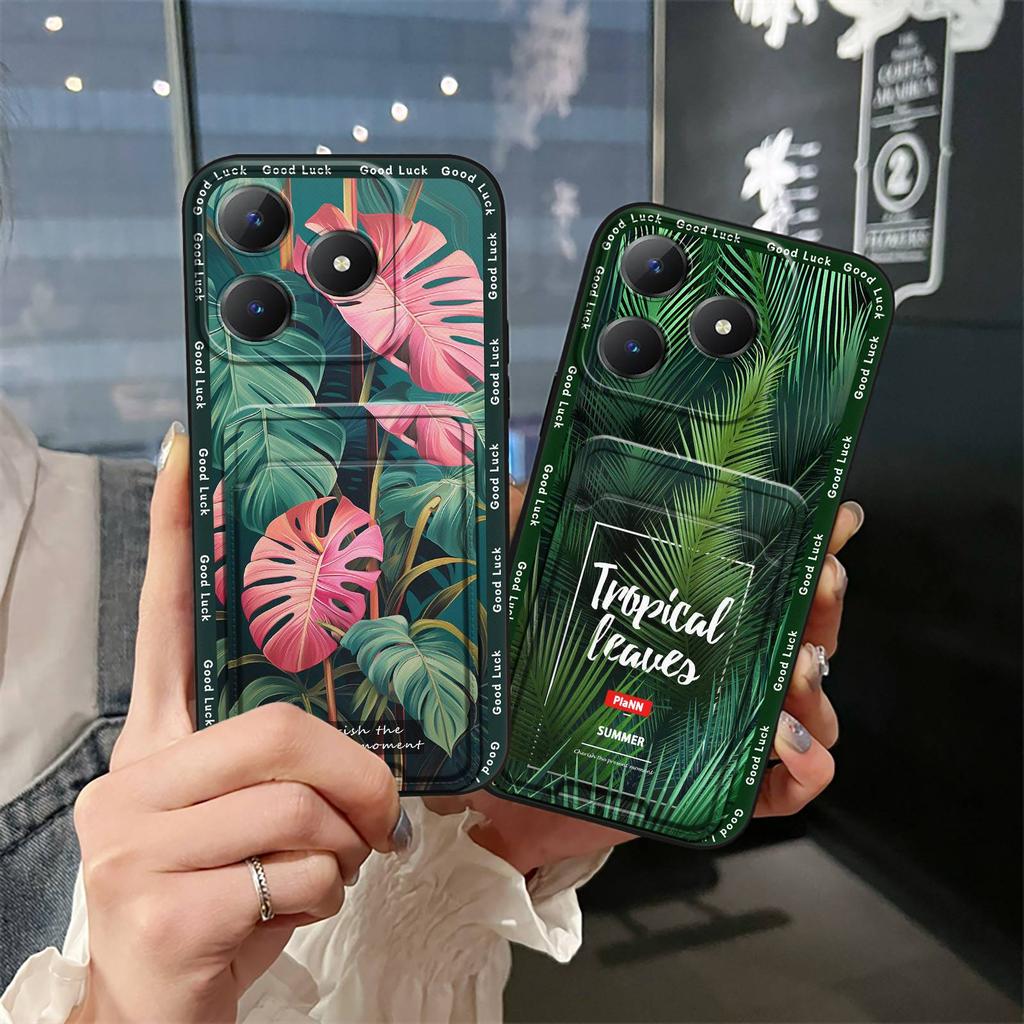 Dirt-resistant Card slot Phone Case For Realme C63 4G/C61 4G protective Fashion Design Anti-knock Graffiti Soft case TPU
