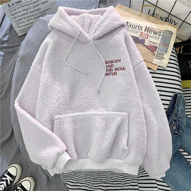 Plush Loose Casual Long Winter Sleeve Soft Sweatshirt Tops Women Autumn Pullover Clothing