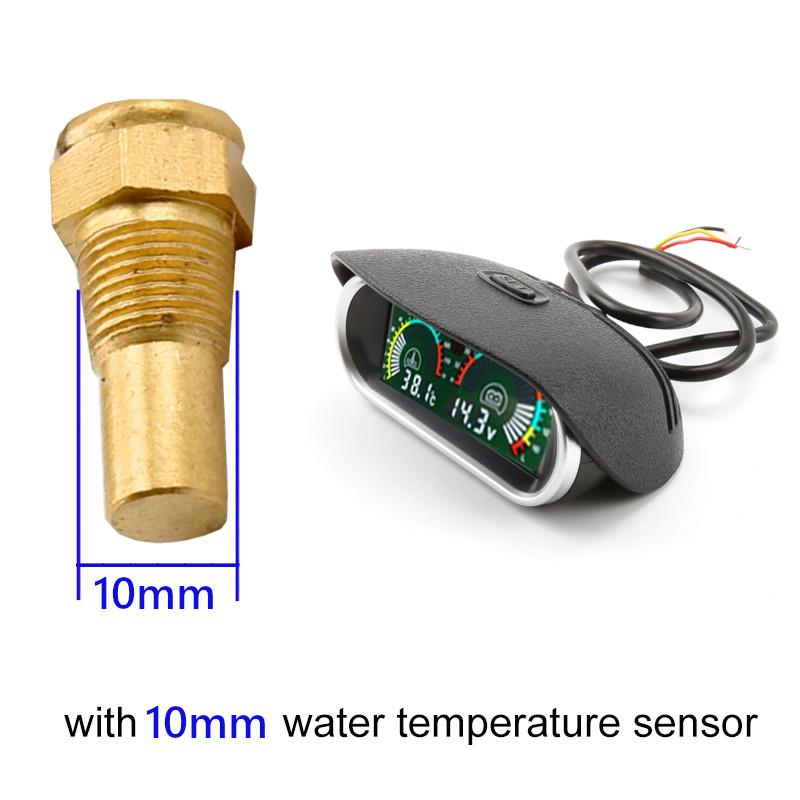 

2 в 1 ЖК-дисплей автомобильный датчик температуры воды датчик температуры 10 мм датчики напряжения вольтметр цифровой горизонтальный датчик подходит для мотоциклов 12 В 24 В 10mm Sensor