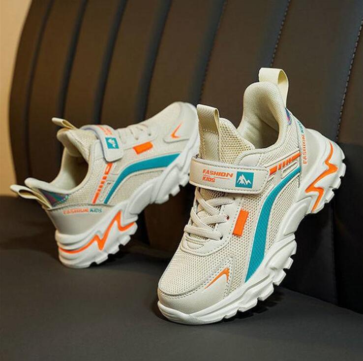 Girls Children White Sneakers Shoes Breathable Mesh Boys Shoes Soft Sole Casual Outdoor Kids Sports Running Shoes Fashion 35