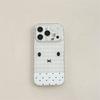 Kawaii Bunny Face Clear Phone Case For iPhone 17 Pro 16 15 14 Pro Max with Heart Side Holes Gingham Pattern Shockproof Cover