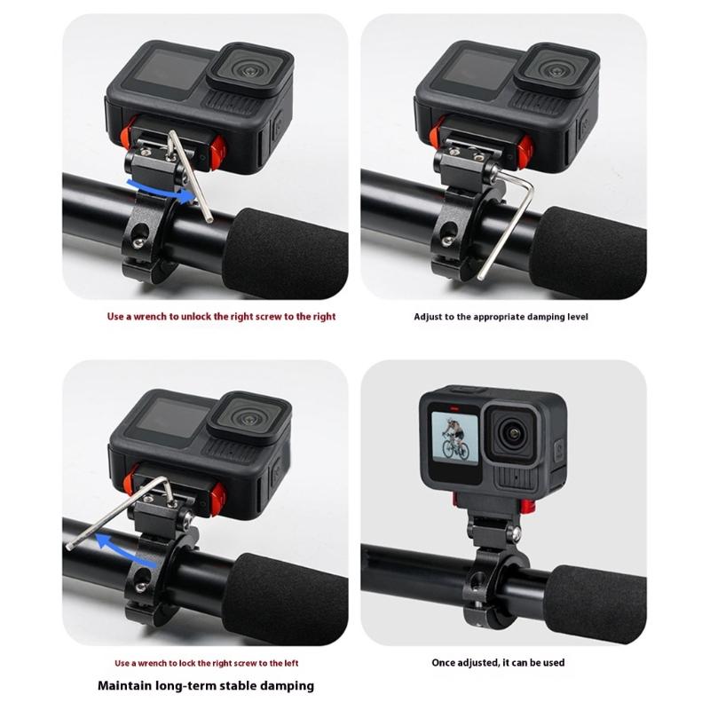 Universal Magnetic Quick Detach Bike Clamp With 180 360 Adjustable Damping Rotations For Latest Action Camera Models
