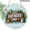 2D Flat, 1pc 7.87x7.87 Inch Round Sign, "Happy Father's Day" Vintage Decorative Plaque, Vintage Fishing-themed Decorative Sign, Suitable for