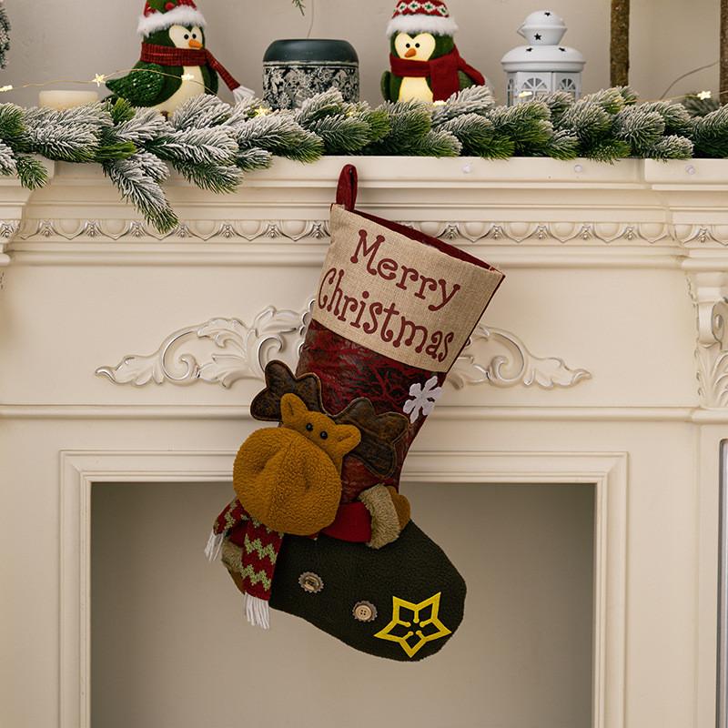 Leather Stylish Highend Christmas Stocking Perfect For Snowman And Reindeer Themed Decor Holiday