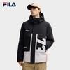 Fila Original Fashion Casual Sports Versatile Punk Work Style Loose Hooded Woven Down Jacket Men Outerwear Legendary-Blue F11M549913FNV