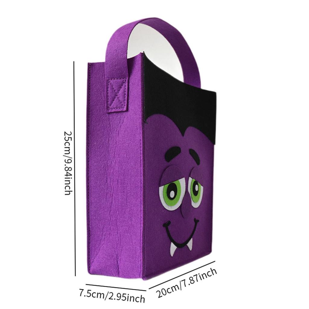 Halloween Trick or Treat Bag Felt Tote Bag Reusable Portable Gift Bag for Kids