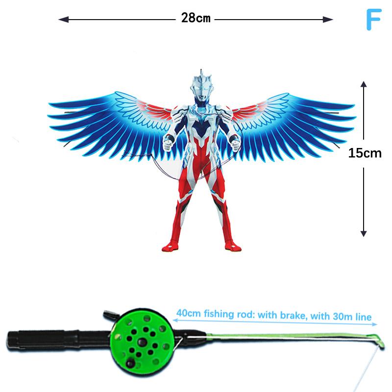 Kite 1Set Children Kite Toy Cartoon Butterfly Swallows Eagle Kite With Handle Kids Flying Kite Outdoor Toys