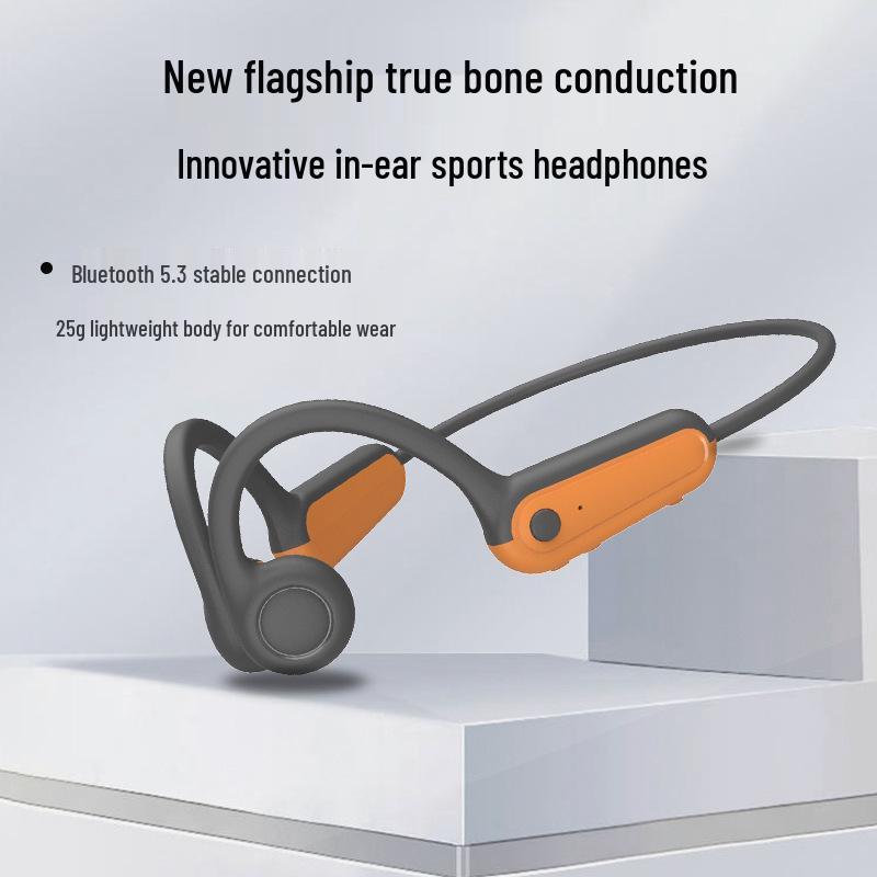 B8 Bone Conduction Open-Ear Bluetooth Headphones - Waterproof, Sports & Cycling Ear-Hook Design.