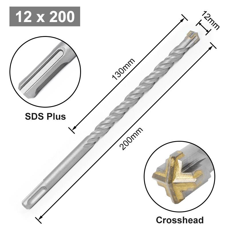 Cross Bit Four-Blade Electric Hammer Bit Carbide Impact Drill Concrete Reinforcement Square Shank Round Shank Five-Pit Shank