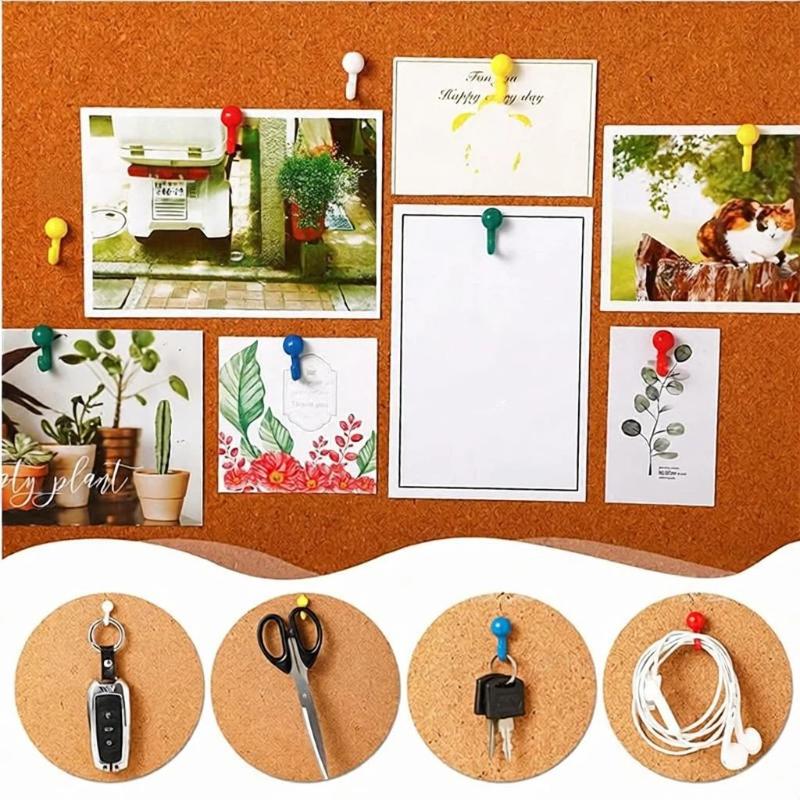 Push Pin Hooks 50PCS Damage-free Plastic Thumbtacks for Cork Board Photo Holding Office School Art Projects