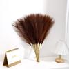 10Pcs Faux Pampas Grass Artificial Reed Fluffy Fake Plants Bouquet For Boho Wedding Home Vase Decor