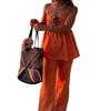 Spring New Arrivals Women's Wear Casual Workwear Solid Color Strappy Straight Leg Pants Fashion Set