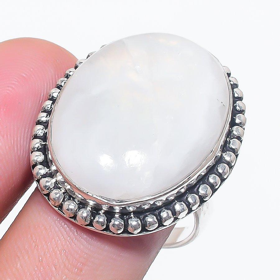 

Natural Rose Quartz Gemstone 925 Sterling Silver Jewelry Ring Size 9 AR-15882