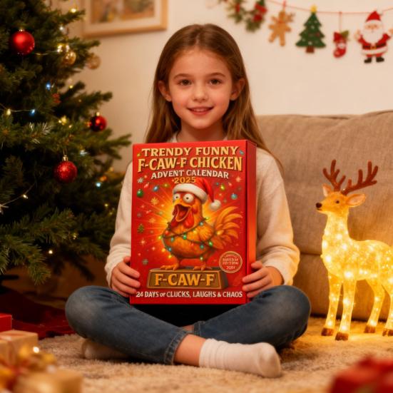 F-Caw-F Chicken Advent Calendars 2025 24 Days Chicken Ornaments Christmas Countdown Calendar Novelty Chick Animal Figures Set