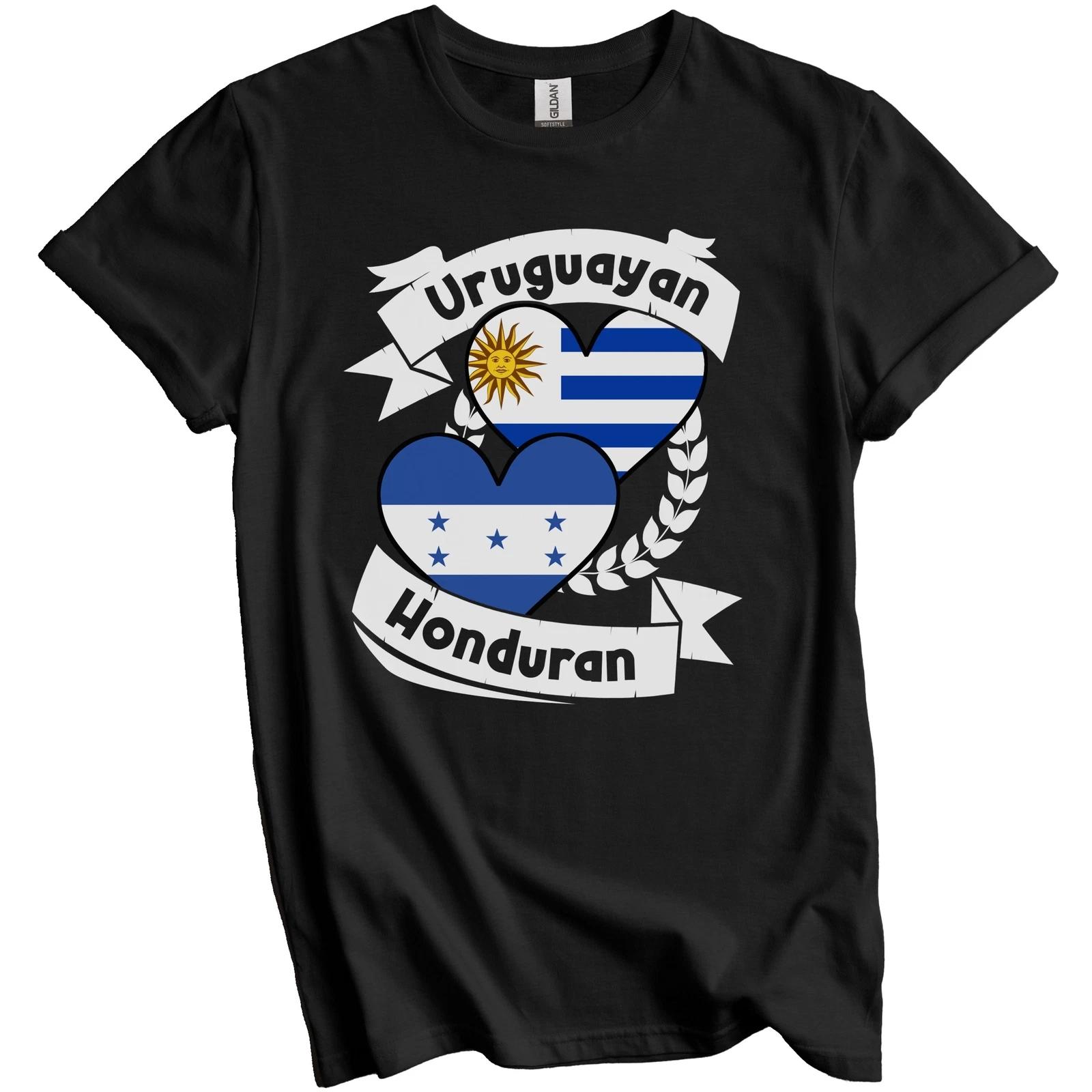 Uruguayan Honduran Heart Flags Uruguay Honduras T-Shirt 4XL