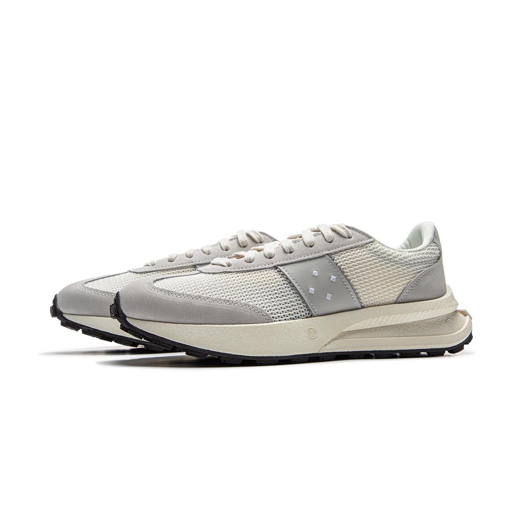 New LiNing Wear-Resistant Slip-Resistant Coverage Low-Top Casual Shoes Unisex Beige Gray AZGV055-2