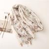 2021 Kvinnor Höstmode Vintage Blommor Tofs Viskos Sjal Från Indiskt Tryck Wrap Pashmina Stole Bufandas Muslim Hijab Snood
