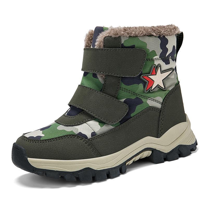 Boys' 2025 Waterproof Cotton Velvet Boots - Non-Slip, Warm Snow Footwear for Kids