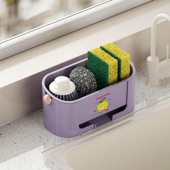 Yousheng Sponge Holder Drain Storage Rack Large Capacity Rust-Resistant Multi-Functional Kitchen Organizer Sink Caddy