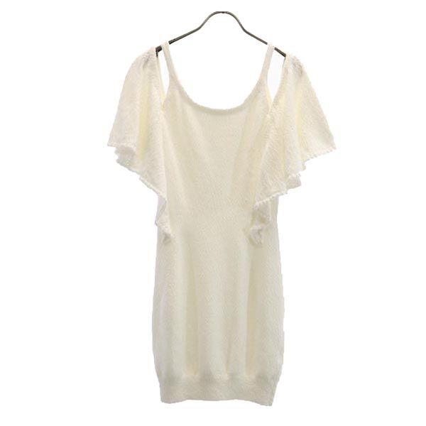 unused SNIDEL Short sleeve Off-the-Shoulder Frill Tight Knit one piece F Women Used