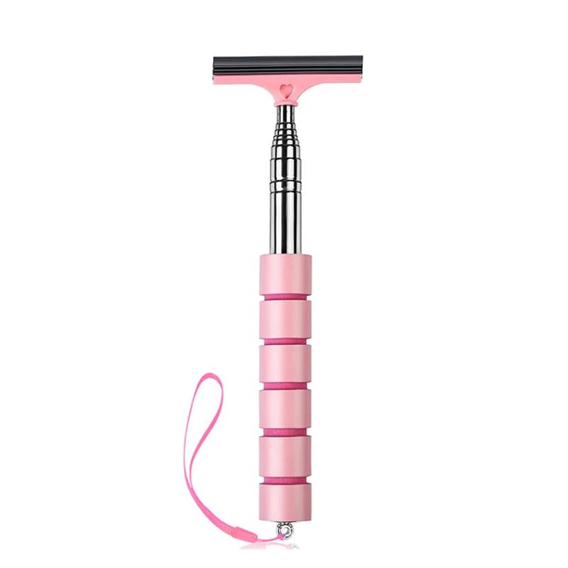 Auto-Rückspiegelwischer, Edelstahl, teleskopisch, einziehbar, geschichteter Bürstenkopf, Fensterwasch-Reinigungsbürste, Handwischer