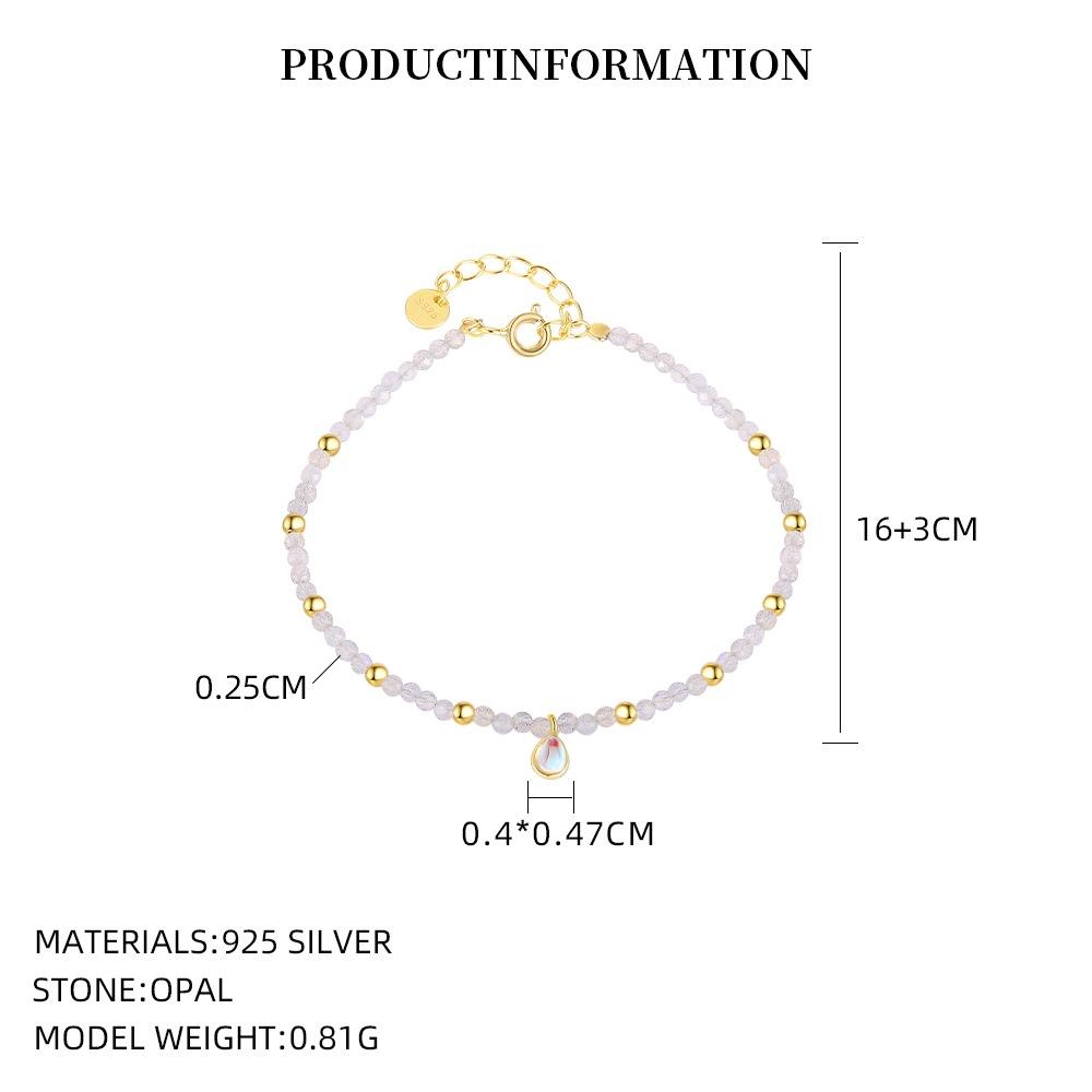 Glowluxe 925 Sterling Silver Beaded Bracelet Set With Gold Accent Colorful Gemstone Charm Minimalist Fashion Jewelry