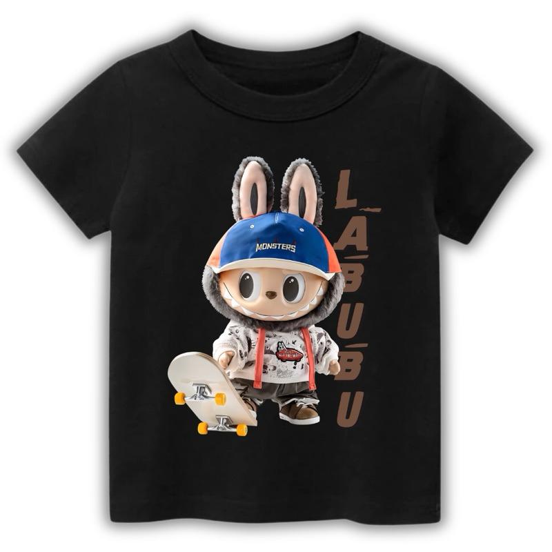 

New Labubu printed T-shirt summer casual top comfortable men s and women s fashion short-sleeved S