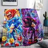 Hedgehog Sonic Print Flannel Blanket, Ultra Soft High Quality All Seasons Warm Throw, Home Decor Cozy Blanket, Perfect Christmas Gift